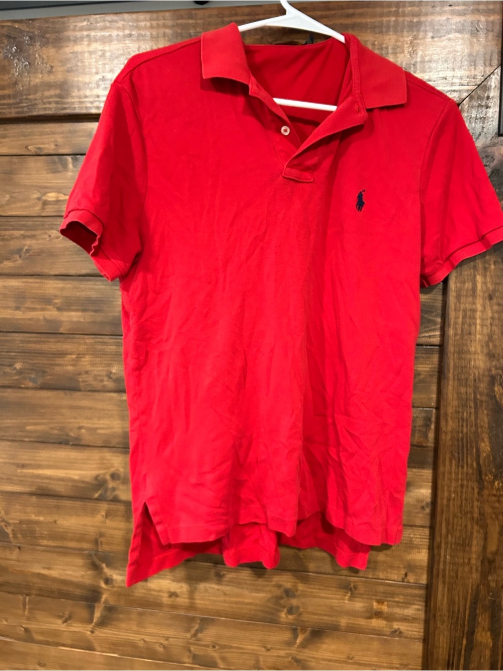 Ralph Lauren Red Short-Sleeve Polo with Navy Pony